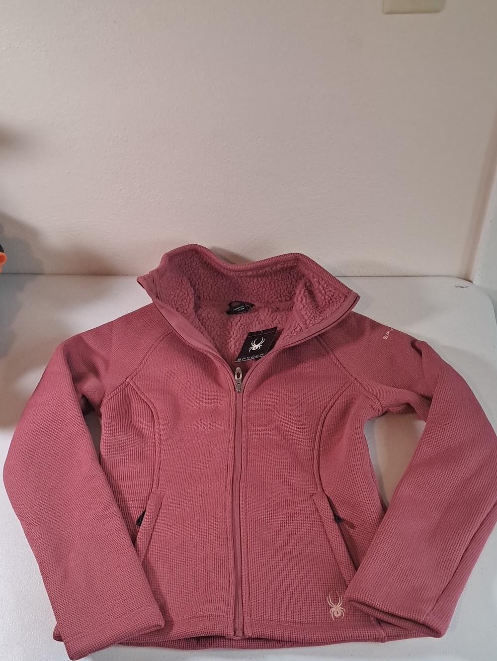 NWT Spyder Women's Rose Pink Sherpa-Lined Full-Zip Jacket Sz SMALL